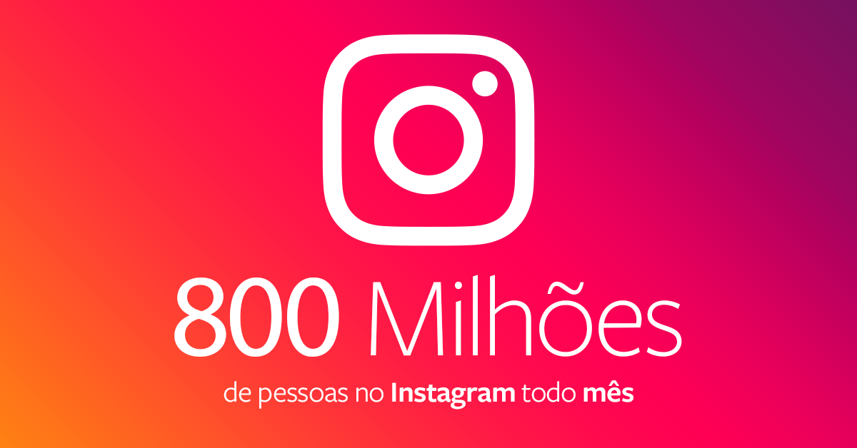 VP do Facebook anuncia que o Instagram tem 800 milhões de usuários todo mês